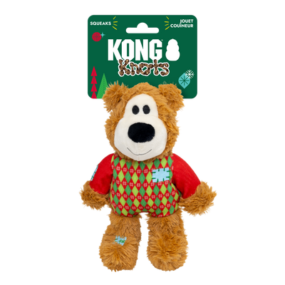 KONG Holiday Wild Knots Sweater Bear Red Small/Medium